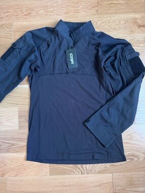 CQR Men’s Tactical Long Sleeve Shirt - Black